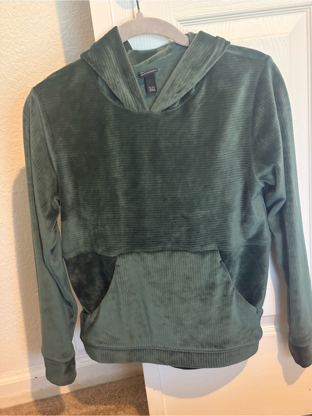 all in motion Forest Green Ribbed Hoodie Pullover